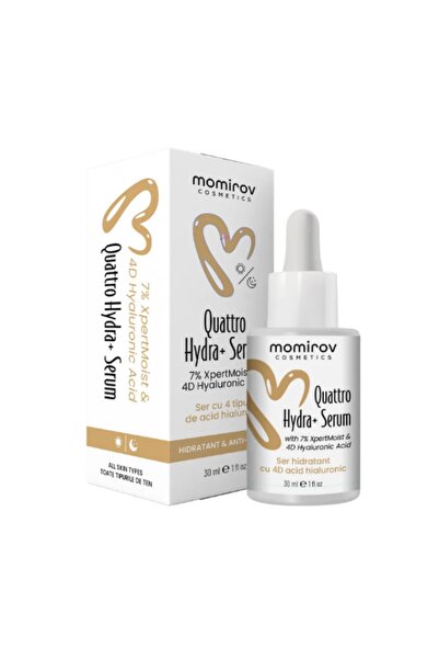 Momirov Cosmetics Serum Quattro Hydra+ cu 4D acid hialuronic, Squalane și Ect...