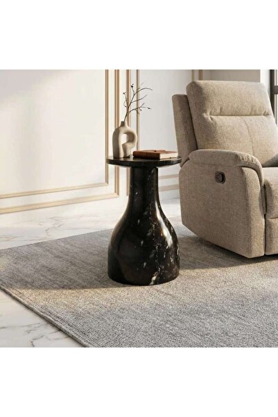 PAN HOME Magda End Table Marble - Black