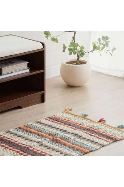 PAN HOME Sand Bloom Dhurries 60x90cm - Turquoise