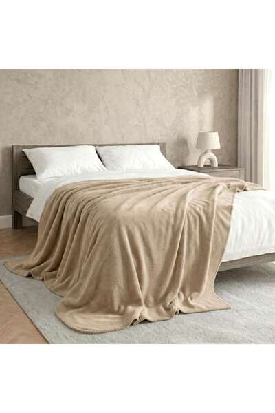 PAN HOME Sorine Polar Fleece Blanket 120x150cm - Beige