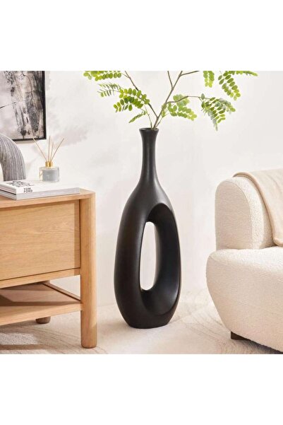 PAN HOME Athena Fibre Glass Hollow Vase 23x32x91cm- Black