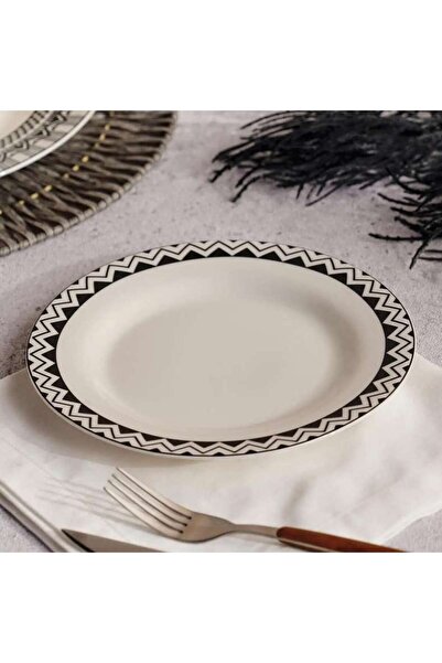 PAN HOME Mirage New Bone China Side Plate Dia20cm -black & White