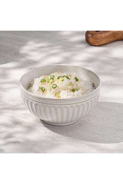 PAN HOME Vintage Elite Stoneware Rice Bowl Dia11.4cm -off White