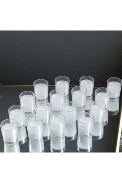 PAN HOME Unscented White Glass 16 -piece Votive Candle Dia5xh6cm - 8 Hrs