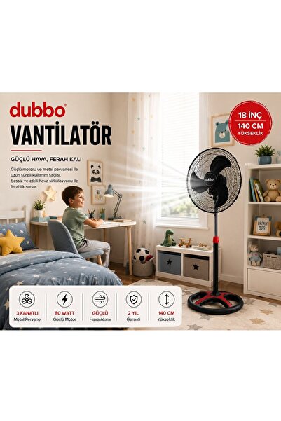 dubbo 18.inç 80 Watt Metal Pervane Sanayi Tip Vantilatör
