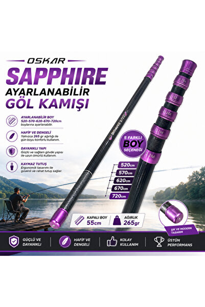 Oskar Sapphire Ayarlanabilir Göl Kamışı 720cm