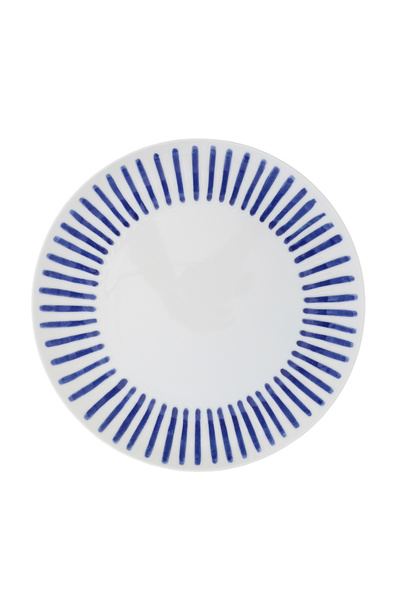 Yargıcı Çizgi Desenli Porselen Yemek Tabağı(27 Cm)