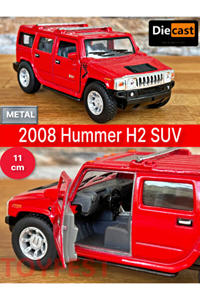 TOYFEST 2008 Hummer H2 SUV Çek Bırak Die - Cast Kapıları Açılabilen Metal Mod...
