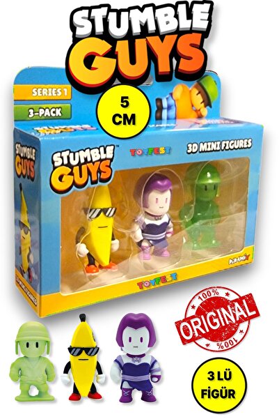 TOYFEST Stumble Guys Seri 1 - 3D Mini 3 lü Figür Seti - 3 ADET Banana Guy Lil...