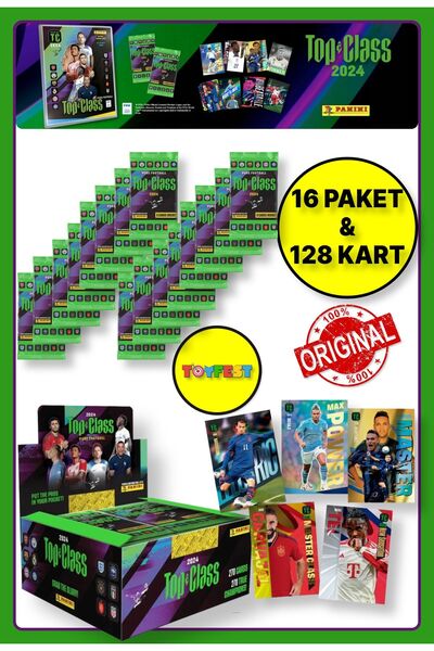 TOYFEST Panini Fifa Top Class 2024 - 128 Collectible Football Cards + 16 Packs