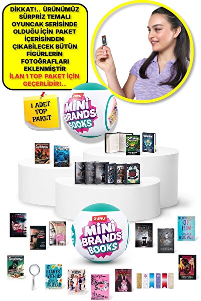 TOYFEST Mini Brands Mini Books Kitap Fügürleri Sürpriz Top Paket - 1 ADET