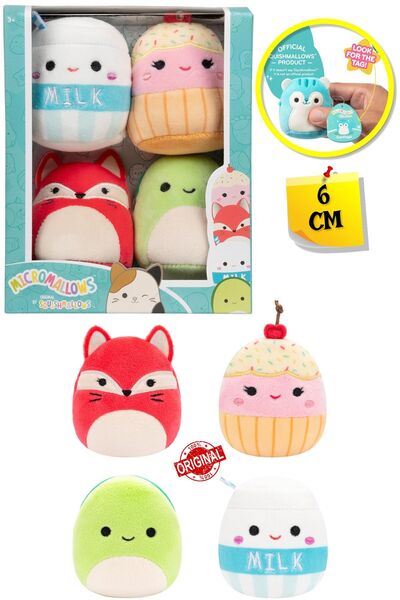 TOYFEST Micromallows Squishmallows Mini Soft Plush Toy - Set of 4, 6 Cm, Mode...