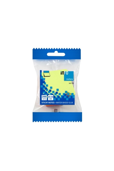 INFO NOTES Cub de notițe adezive 70 x 70 mm, 200 de pagini, săgeată