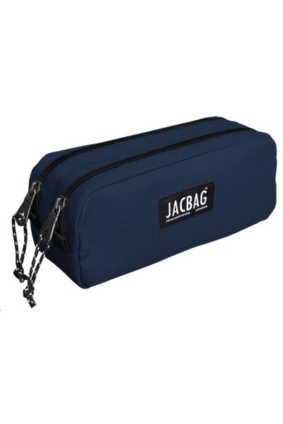 Jacbag Dvostruka torbica - torba za olovke sa dva odjeljka, tamnoplava Jac-08
