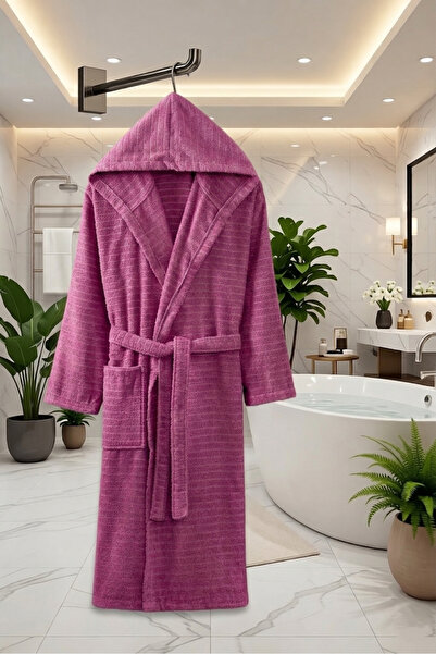 Kapüşonlu Unisex Banyo Bornozu %100 Soft Pamuklu