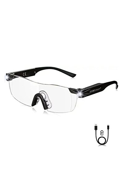 Z Store Ochelari de mărire LED reîncărcabili, fără mâini, cu USB, pentru citi...