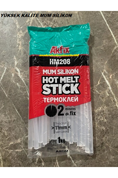 Akfix MUM SİLİKON 11MMX30 cm ÇUBUK SİLİKON SICAK SİLİKON 1 KG 1PK YÜKSEK KALİTE