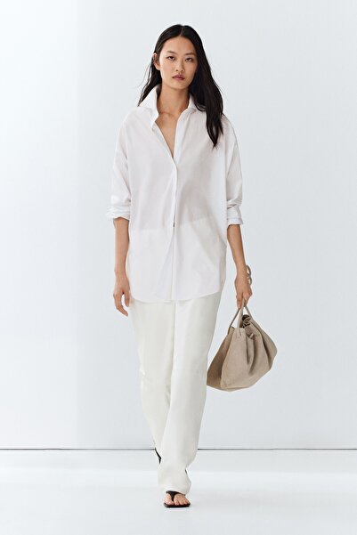 Massimo Dutti %100 Pamuklu Poplin Gömlek