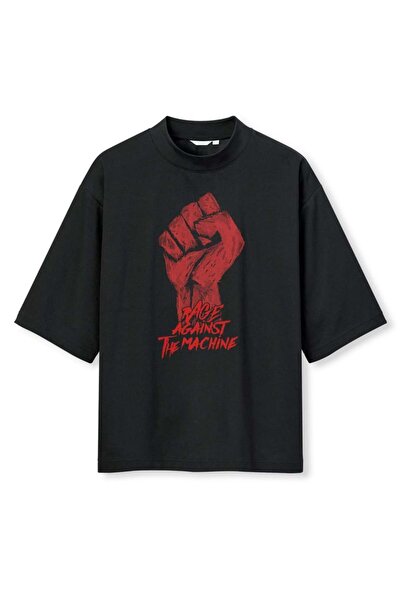 buzagi tasarım ürünleri Rage Against the Machine Digital Print Oversize Black...