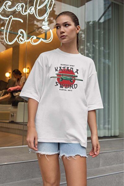 buzagi tasarım ürünleri Urban Oversize Unisex White T-Shirt