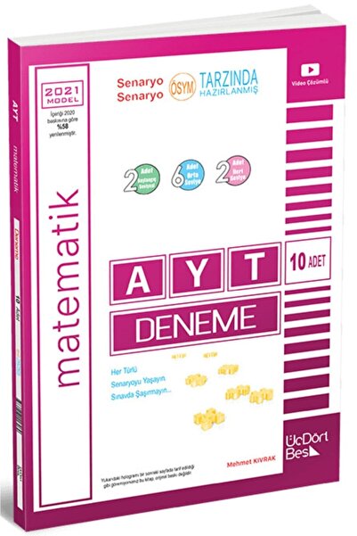 Üç Dört Beş Yayıncılık ÜçDörtBeş Yayınları AYT 8'li Matematik Deneme Yeni