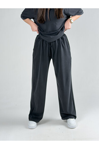 COCOPELLI Relaxed Fit Black Women's Baggy Trousers Coc3100