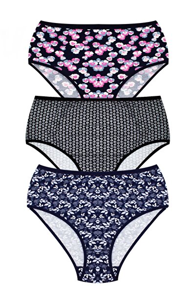 Öts Kadın Külot 3'lü Paket, Bato, Yüksek Bel Külot, High Cut (%96 Pamuk - %4 ...