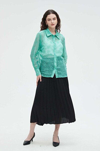 Nichii Women's Long Sleeve Sheer Shirt