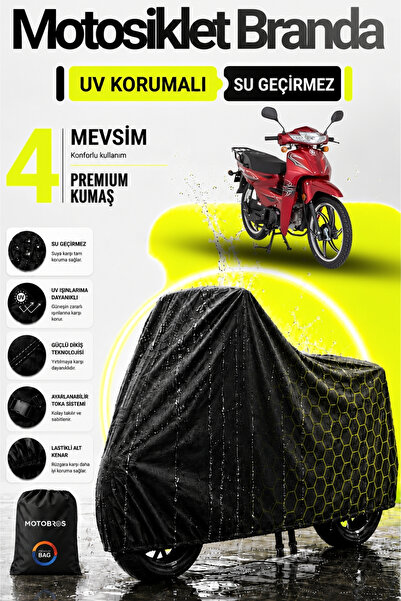 Motobros قماش القنب للدراجات النارية Mondial 50 SFC أسود مقاوم للماء ومتين (أ...