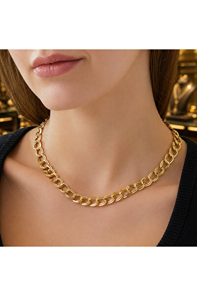 CAXBERN Kuyumcu Model Milky Way 316L Steel Necklace 50 cm
