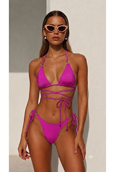 DEEP BEACH طقم بيكيني مزين بحبل وحلقة