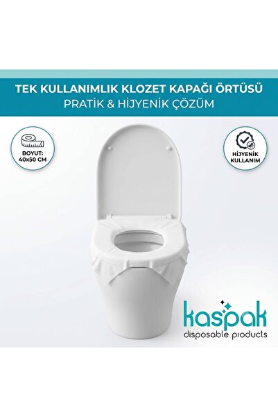 Kaspak disposable products Tek Kullanımlık Naylon Klozet Kapak Örtüsü 40 x 50...