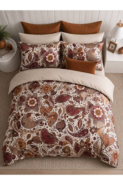 Sheri Home KAİRA MODEL Çift Kişilik Nevresim (Yorgan Kılıfı+2 Adet Yastık Kıl...
