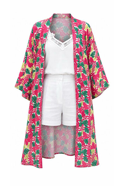 LİLA MARE Viskon Kumaşlı Handmade Beachwear & Homewear Kimono