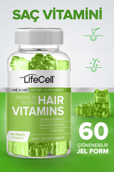 Lifecell Hair Vitamin | Çiğnenebilir Saç Vitamini – Biotin Çinko Ve C Vitamin...