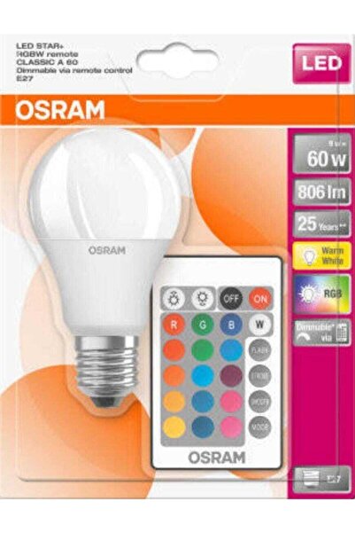 Osram E27 Rgb Led Lamba Rgb Kumandalı 9w (60w) E27