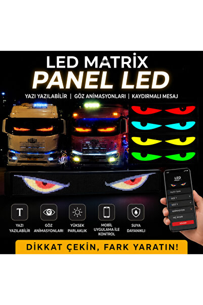 FEERRA Renk Değiştiren, Emoji & Yazı Destekli Akıllı LED Panel Lamba – Göz An...