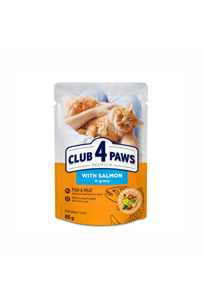 Club4Paws Club 4 Paws, Hrană umedă pentru pisici, somon în sos, 24x85g