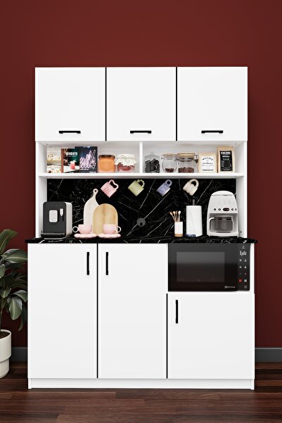 asratrend Modern Kahve Köşesi Dolabı %100 MDF Çok Amaçlı Erzak Depolama Dolab...