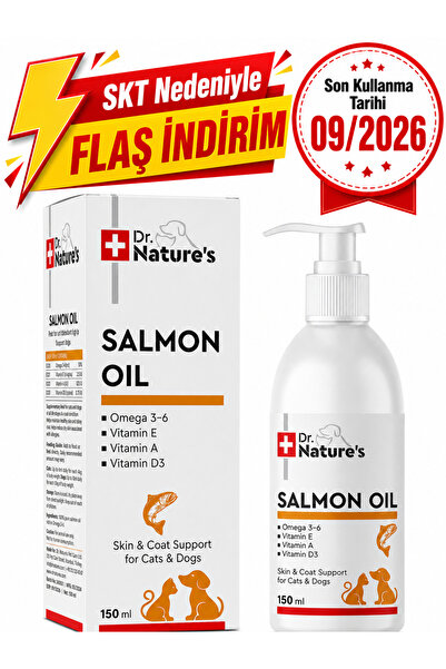 Dr. Nature's Kedi ve Köpek Omega 3 Somon Yağı 150 ml – Deri ve Tüy Sağlığı De...