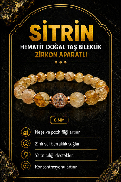 OSMANLI DOĞAL TAŞ Orijinal & Sertifikalı Sitrin Hematit Doğal Taş Kutulu & El...
