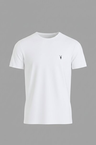 COMBİNE MİCHAİL Ανδρικό μπλουζάκι με λαιμόκοψη Crew, Casual Basic Λευκό