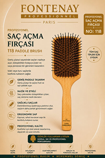 Fontenay Paris Perie pentru deschiderea părului 118 Paddle Brush