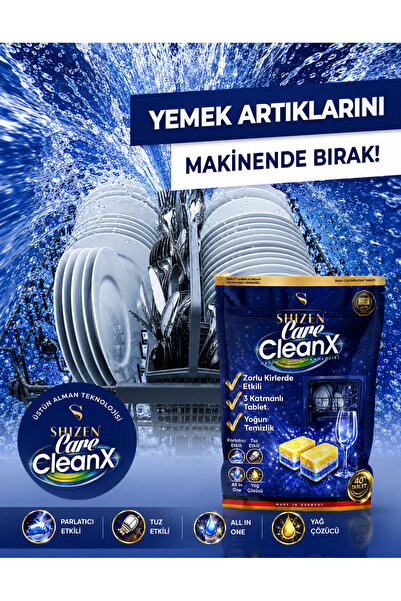 Shizen Kozmetik Shizen Care CleanX 40’Lı Bulaşık Makinesi Tableti (40Tablet) ...