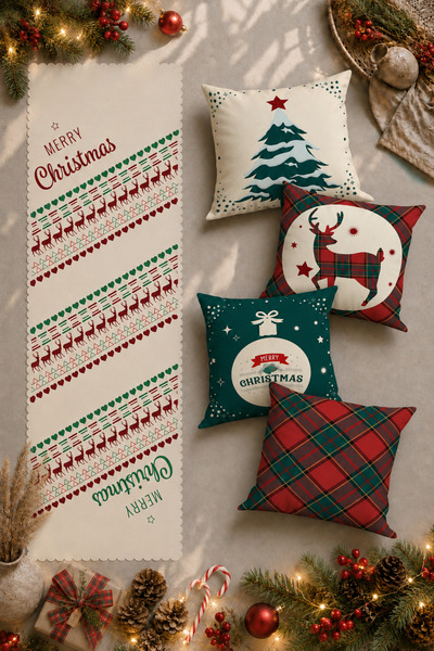 Belle Benoit New Year's Themed Double-sided Printed 4-Piece Pillowcase with T...