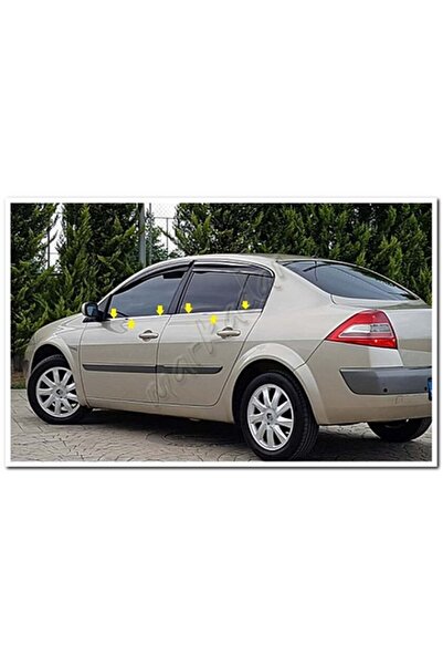 Renault Megane 2 Sedan Cam Çıtası Nikelajı 2004-2010 4 Parça P.Çelik
