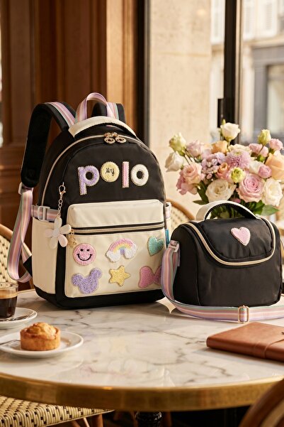 Mypolo 2055 Üçlü Set Kız çocuk İlkokul Ortaokul Çantası Sırt Çantası Okul Çan...