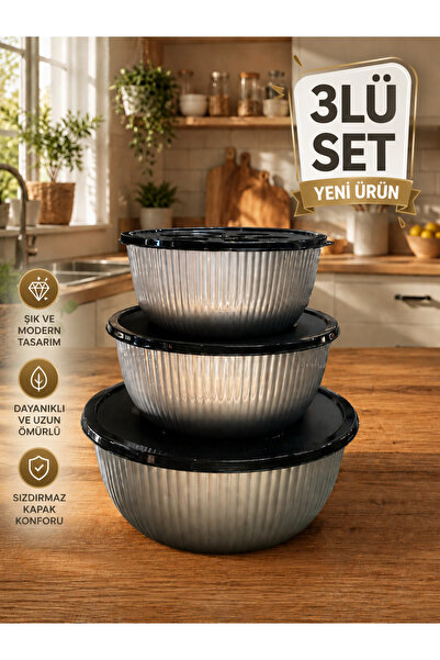 Kitchen Line 3-Piece Storage Container Set – Multi-Purpose Kitchen Organizer ...