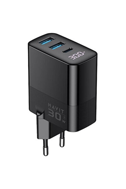 Havit HVTC-UCLE001-BK(EU), 2x USB-A, 1x USB-C, 30 W, Negru