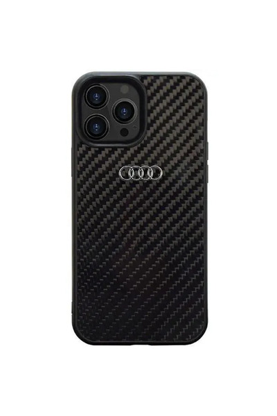 Audi Fibră de carbon iPhone 14 Pro 6.1 "   negru/negru carcasă rigidă AU...